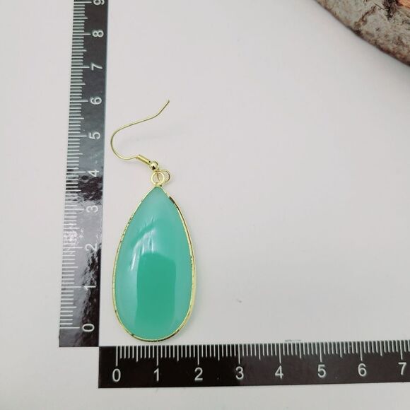 Brand New Khloe Gold & Jade Colour Earrings - Picture 7 of 7